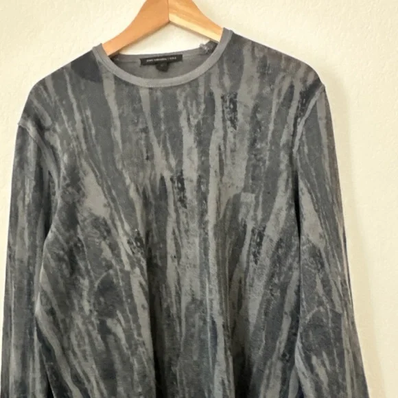 John Varvatos Charcoal and Black Crewneck Sweater